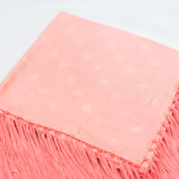 Salmon Pink Heart Patterned Girl Church Scarf
